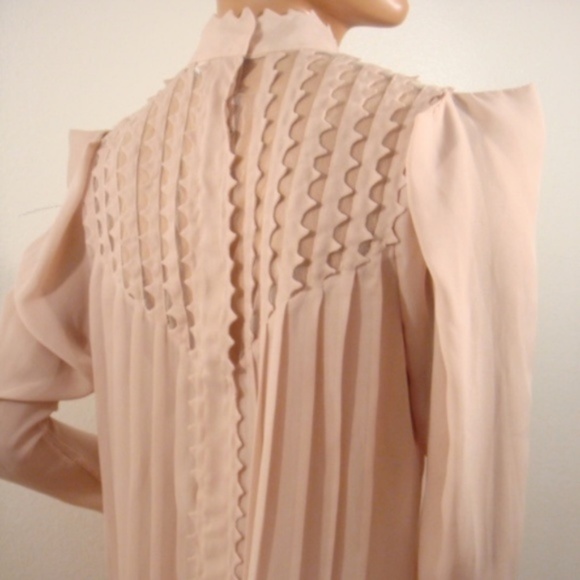 MAX AZRIA COUTURE RUNWAY PINK SHEER TOP EDGY S NEW - Picture 1 of 8
